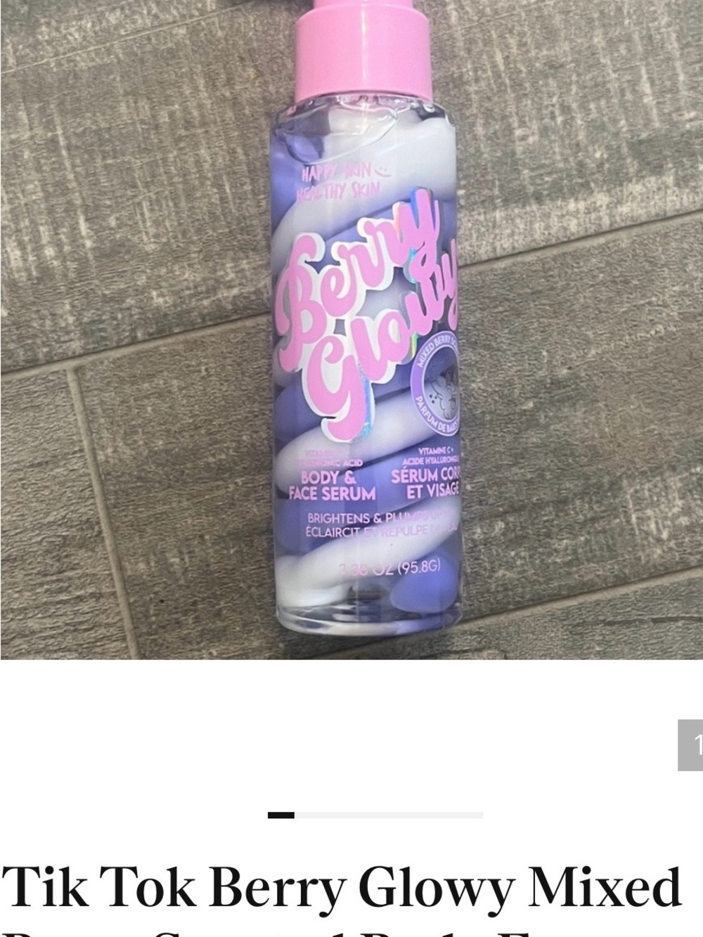 TikTok Berry Glowy Body & Face Serum - Pink and Purple
